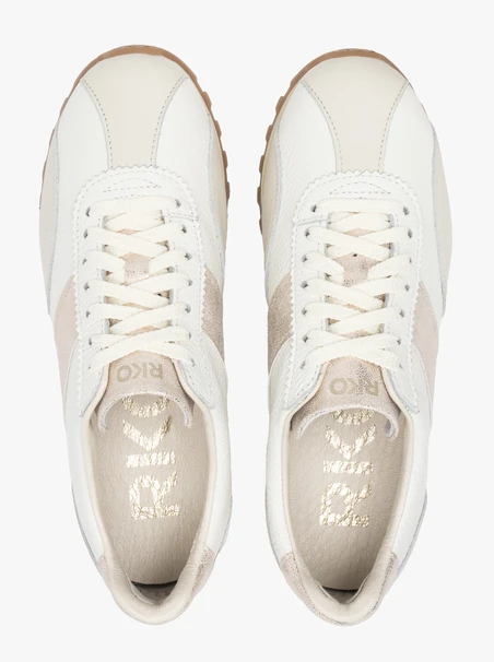 Cream Women’s Sneakers with Gold Accent
