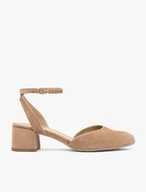 Jasnobrązowe czółenka slingback