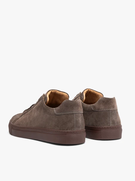 Grey velour leather half shoes