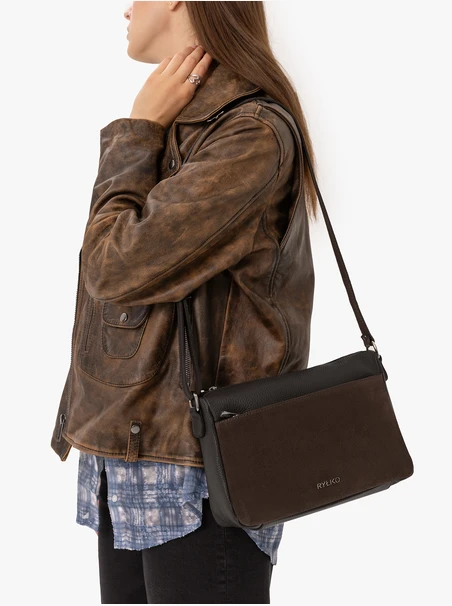 Dark brown handbag