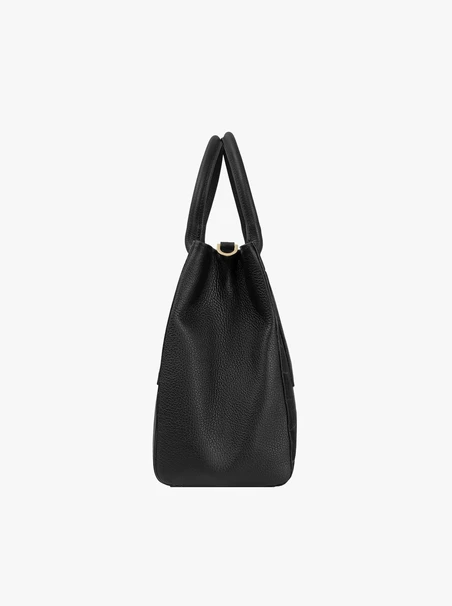 Black large handbag crocodile leather pattern