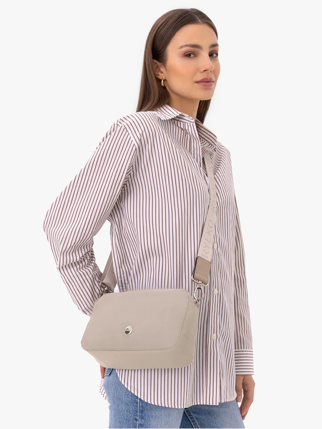 Ryłko Taupe Suede Small Crossbody Bag