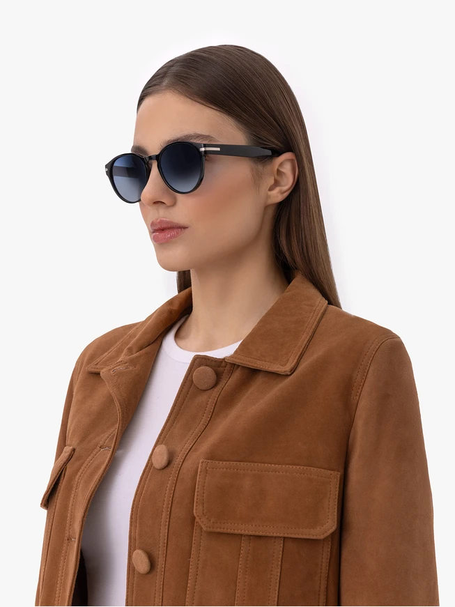 Women's Black Sunglasses with Blue Polarized Lenses