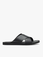 Flip-Flops aus schwarzem genarbtem Leder