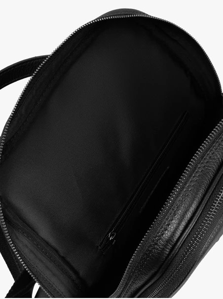 Black grain leather backpack