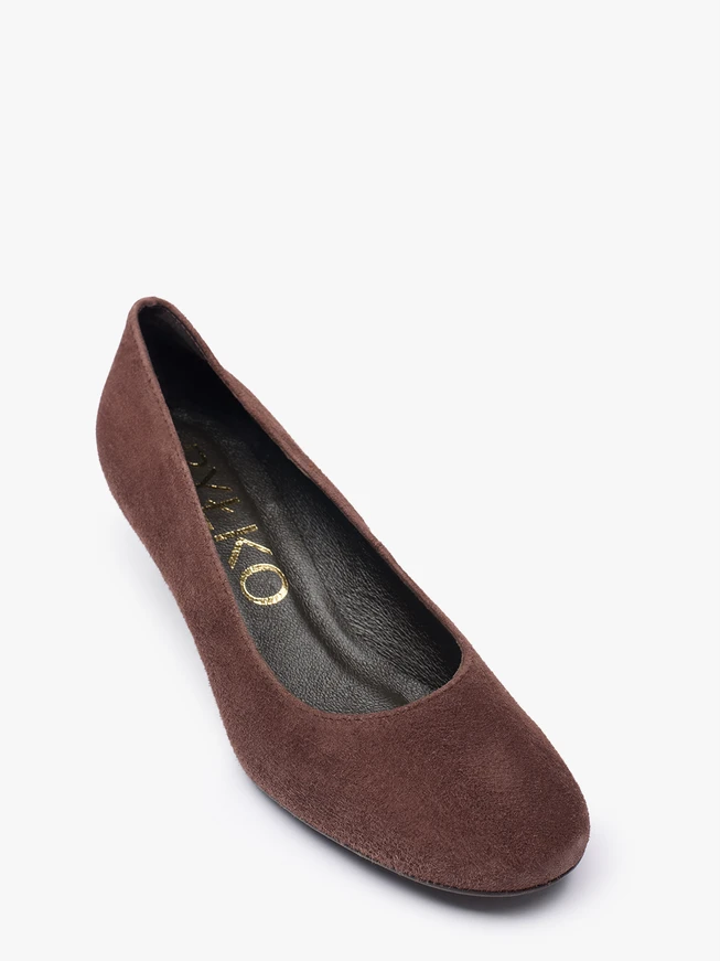 Dunkelbraune Pumps aus Veloursleder
