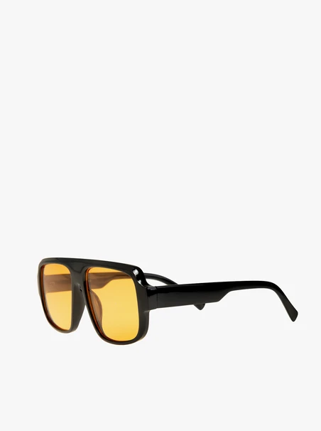 Okulary unisex czarne z żółtymi szkłami