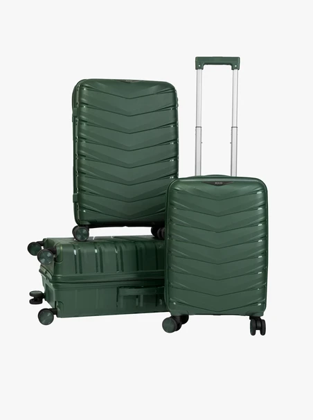 Set aus 3 grünen Hartschalenkoffern S, M und L