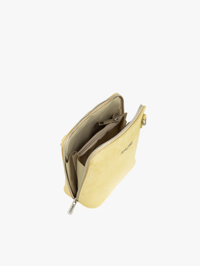 Yellow Ryłko Leather Small Zip Bag