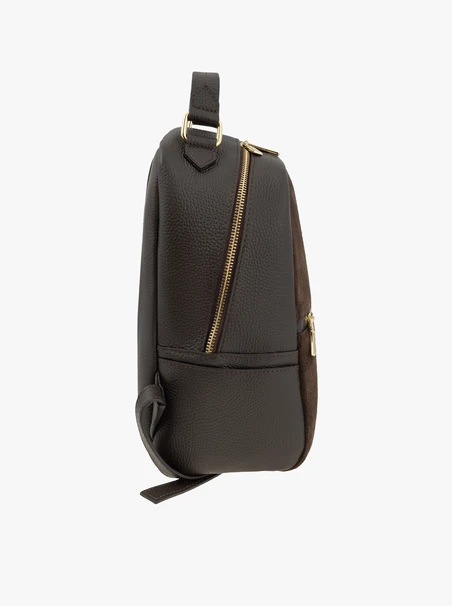 Brown leather medium backpack