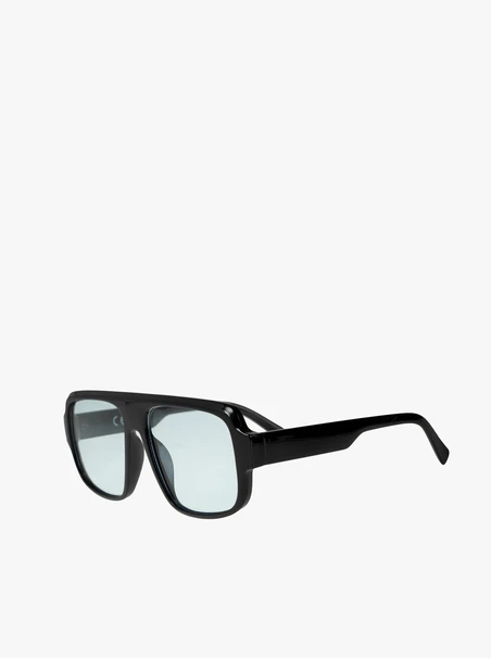 Okulary unisex czarne z jasnoniebieskimi szkłami