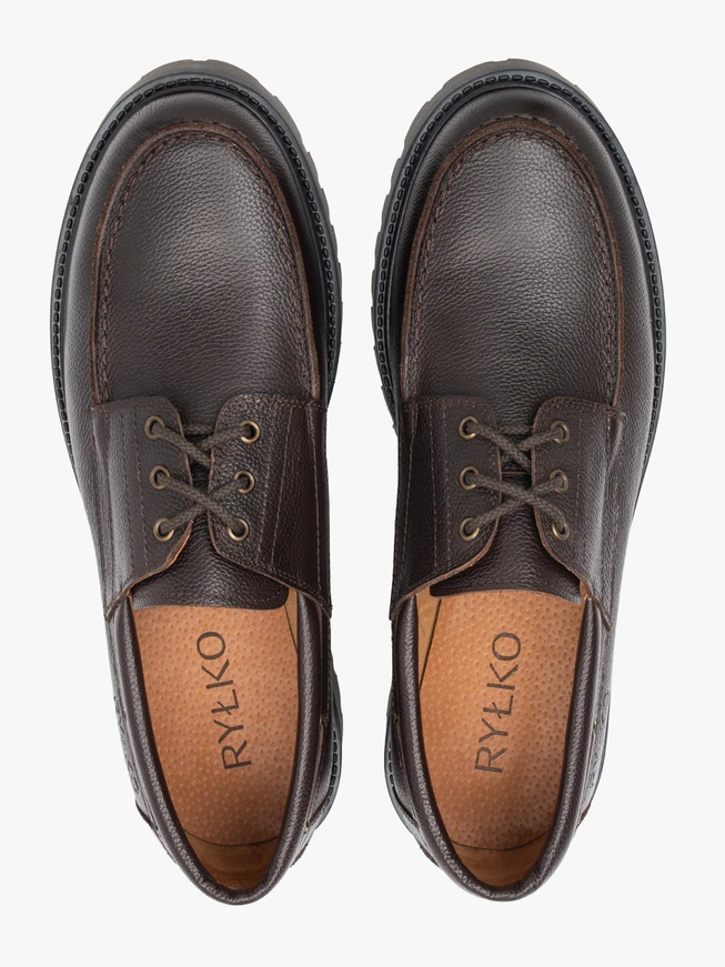Ciemnobrązowe półbuty boat shoes
