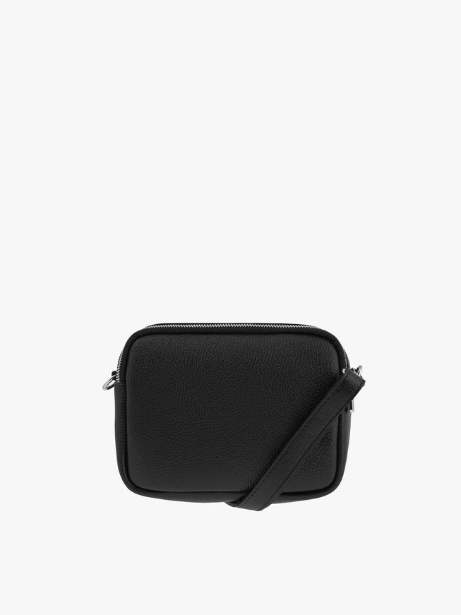 Handtasche aus schwarzem Leder und Velours