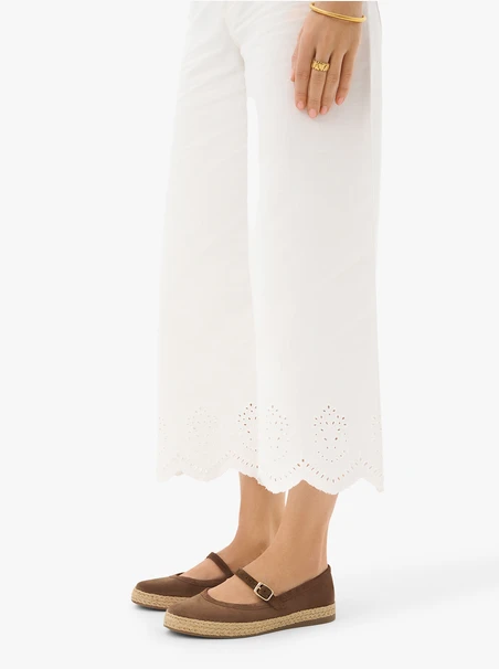Braune Velours-Espadrilles mit Riemen