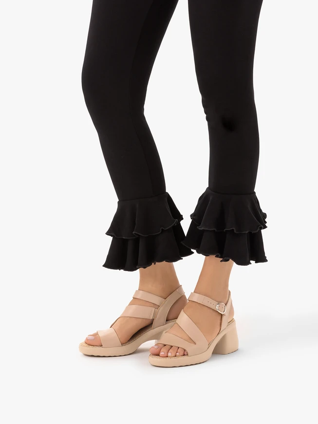 Beige Sandals with Platform