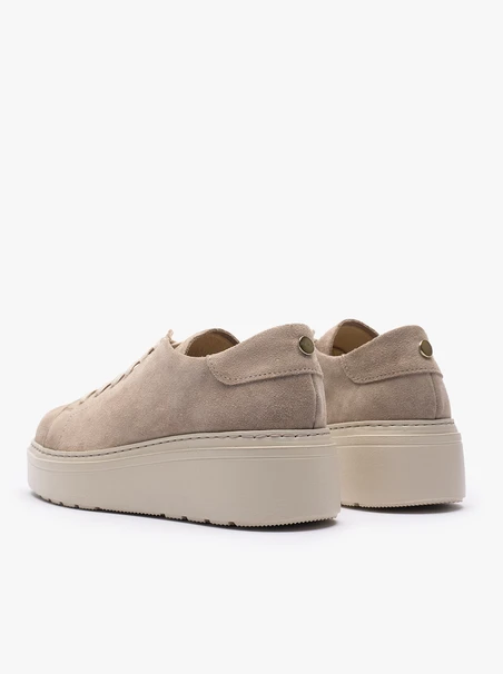 Beige Plateau-Sportschuhe