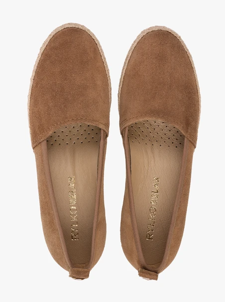 Espadrilles aus braunem Veloursleder