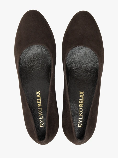 Dunkelbraune Pumps mit Absatz