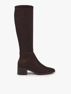 Dunkelbraune, elastische Stiefel