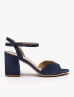 Marineblaue Stiletto-Sandalen