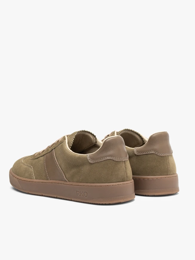 Olive-braune sportliche Halbschuhe