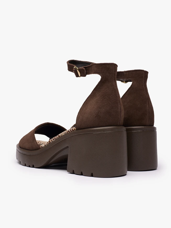 Dark Brown Sandals with Heel