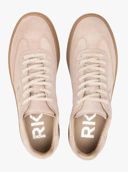 Beige Women's Lace-Up Sneakers