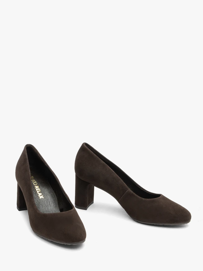 Dunkelbraune Pumps mit Absatz