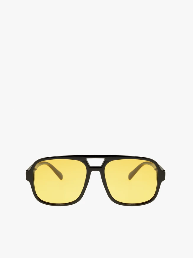 Okulary przeciwsłoneczne unisex czarne z żółtymi szkłami