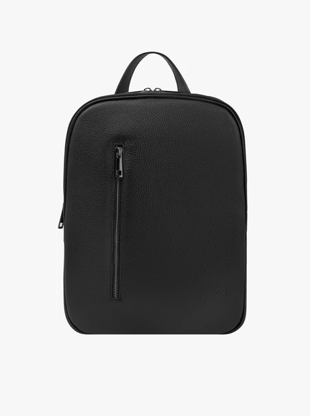 Black grain leather backpack