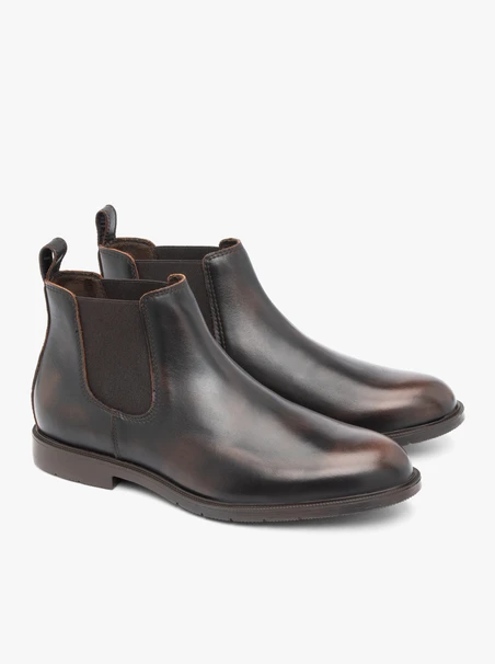 Dark brown leather slippers