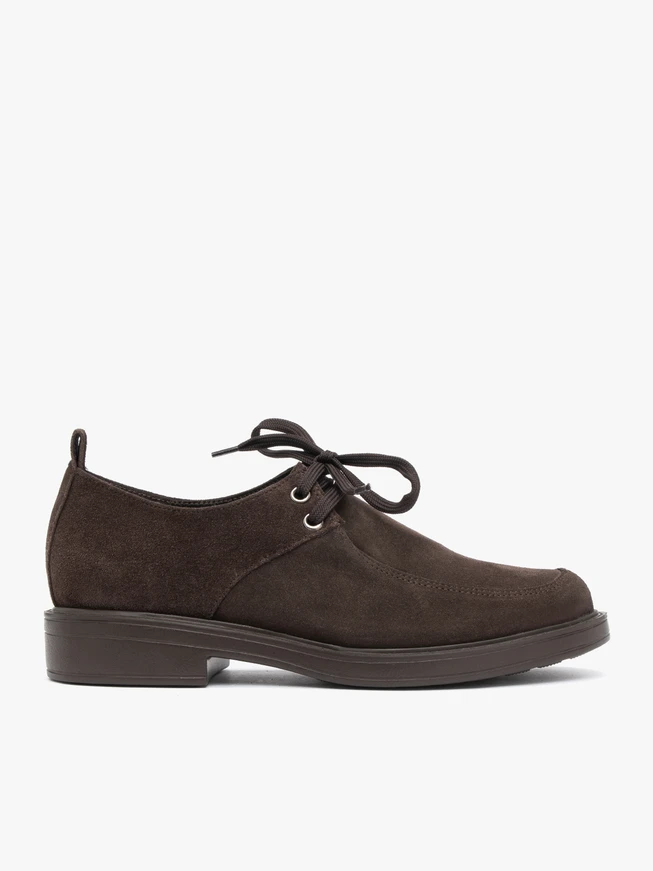 Dark brown velour half shoes