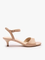 Beigefarbene hochhackige Sandalen