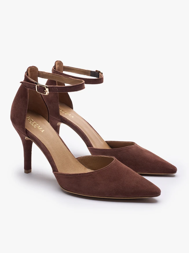 Dunkelbraune Stiletto-Pumps