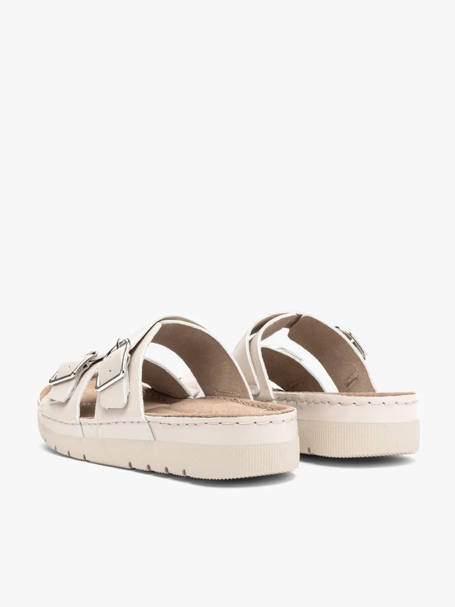 Cremefarbene Flip-Flops mit zwei Riemen