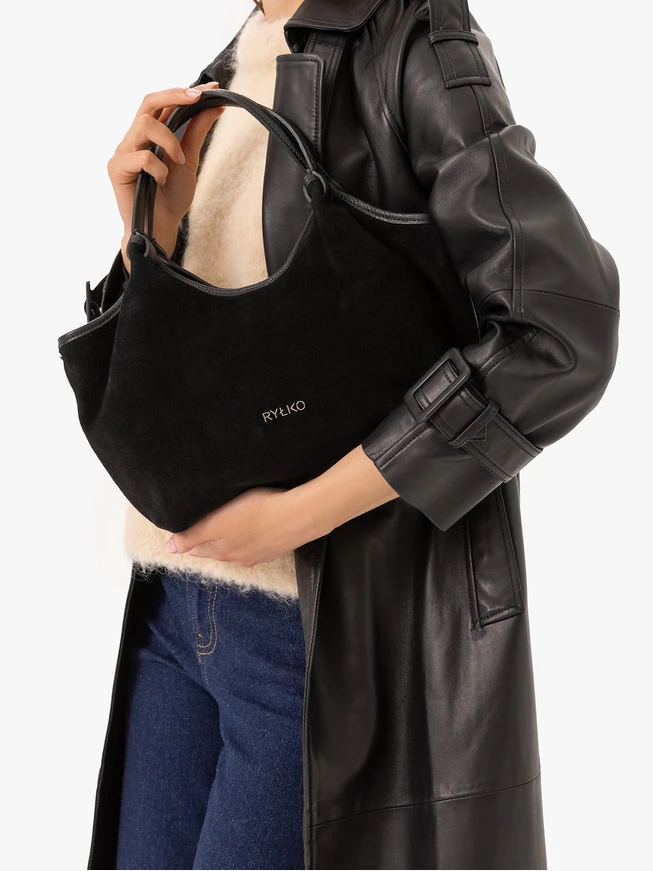Black soft handbag
