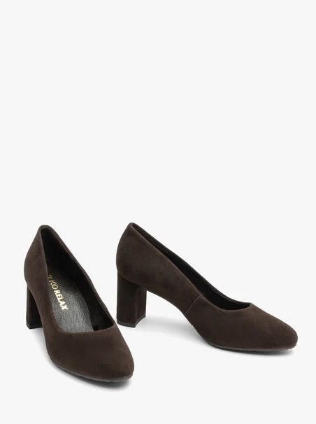 Dunkelbraune Pumps mit Absatz