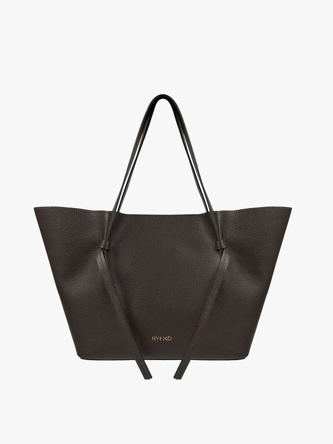 Braune große A4 Lederhandtasche