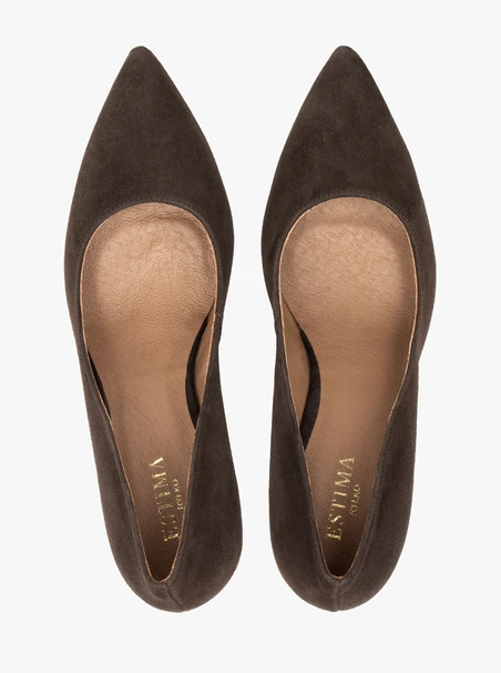 Dunkelbraune hohe Stiletto-Pumps