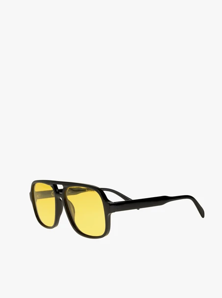 Okulary przeciwsłoneczne unisex czarne z żółtymi szkłami