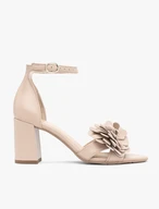 Beige geblümte Sandalen