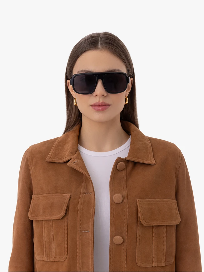 Unisex Black Sunglasses with Polarized Lenses