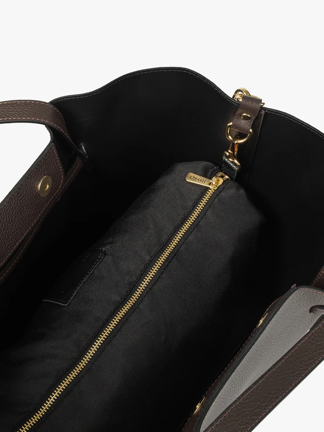 Braune große A4 Lederhandtasche