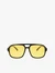 Unisex Black Sunglasses with Yellow Polarized Lenses