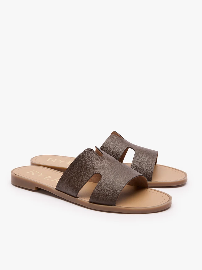 Dunkelbraune H-Flip-Flops
