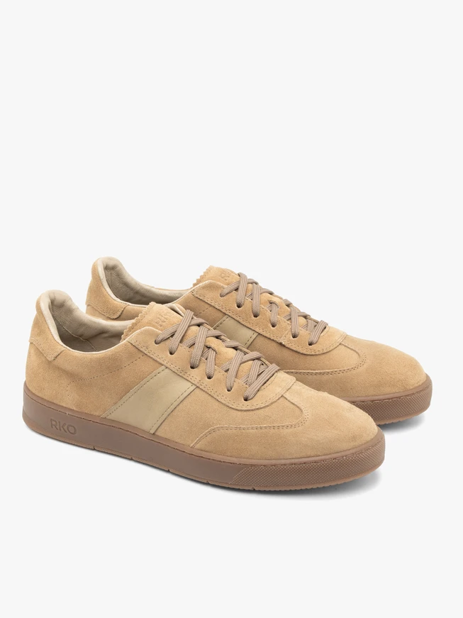 Beige Sporthalbschuhe
