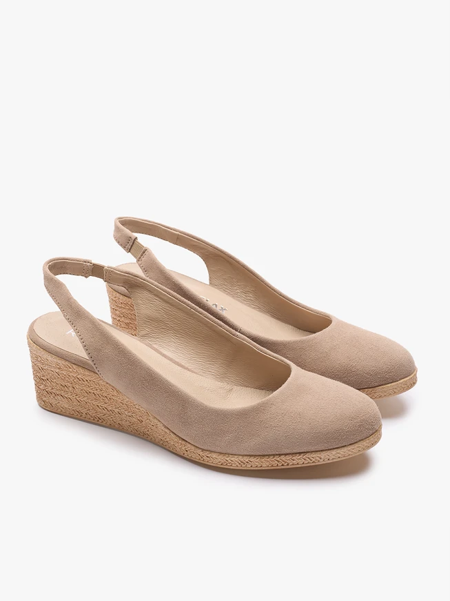 Beige Espadrilles auf Plattformen