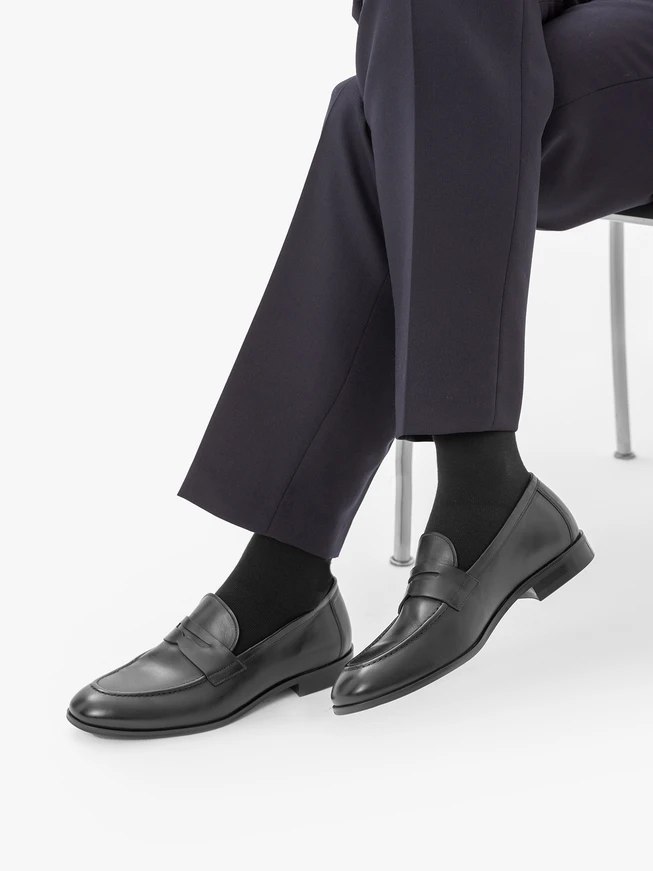 Black merino wool men’s socks