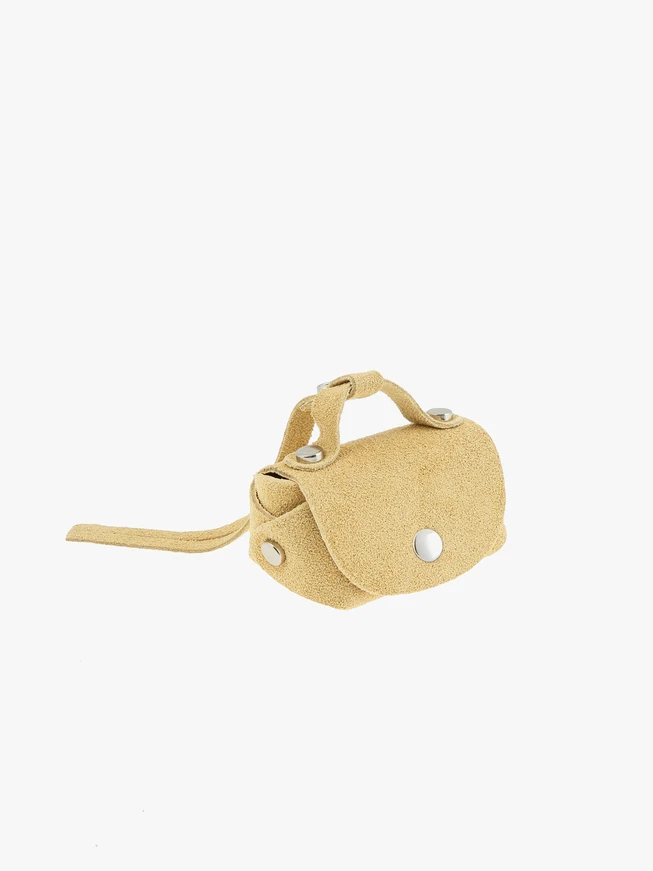 Yellow velour key ring