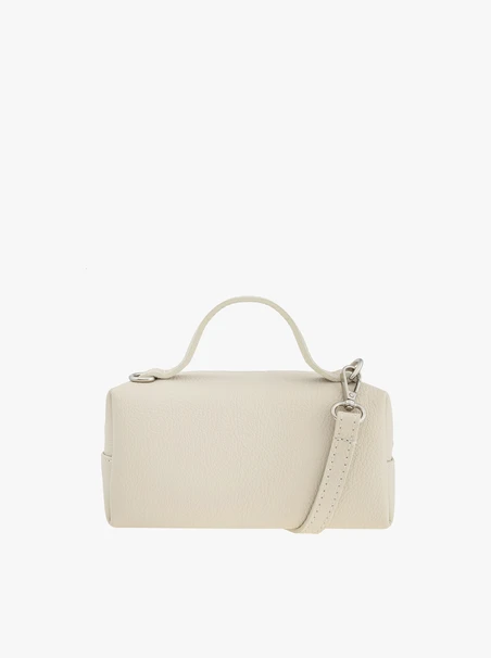Cream Leather Small Shoulder Bag